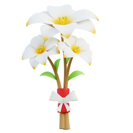 White Jasmine Flowers  3D Icon