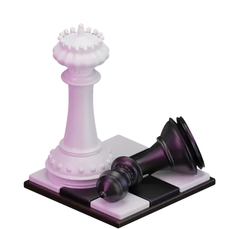 White King kill Black Bishop  3D Icon