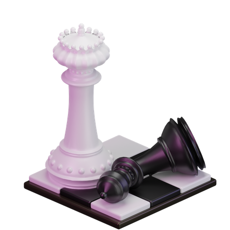 White King kill Black Bishop  3D Icon