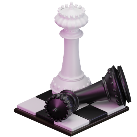 White King kill Black King  3D Icon