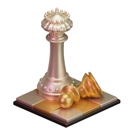 White King kill Black pawn  3D Icon