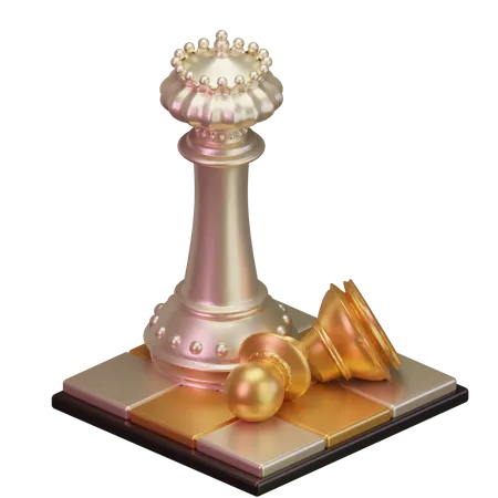 White King kill Black pawn  3D Icon