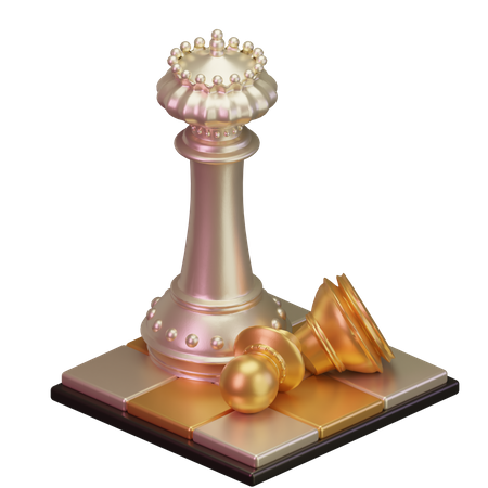 White King kill Black pawn 3D Icon