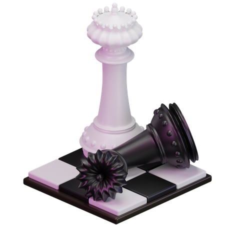 White King kill Black Queen  3D Icon