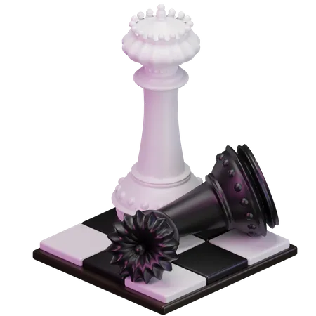 White King kill Black Queen  3D Icon