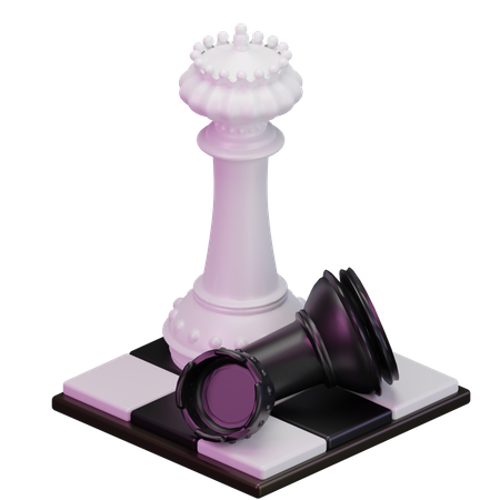 White King kill Black Rook  3D Icon