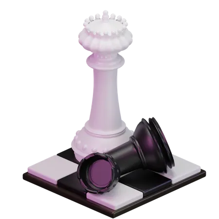 White King kill Black Rook  3D Icon