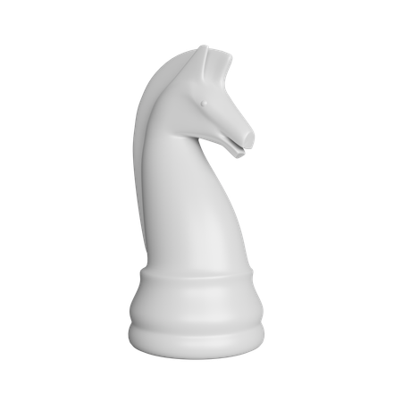 White Knight Chess Piece  3D Icon