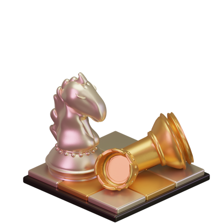 White Knight kill Black Rook  3D Icon