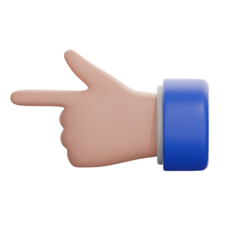 White Left Pointing Backhand Index  3D Icon