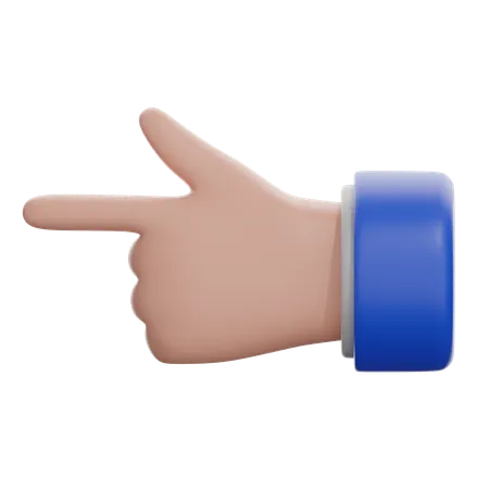 White Left Pointing Backhand Index  3D Icon