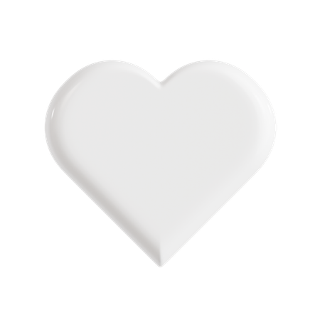 White Love Emoji  3D Icon