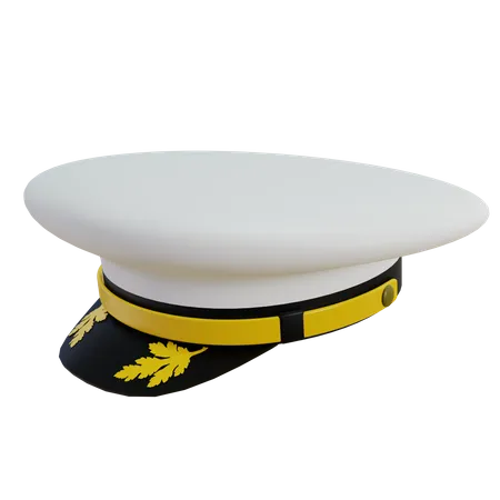 White Military Cap 3D Illustration
