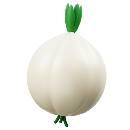 White Onion  3D Icon