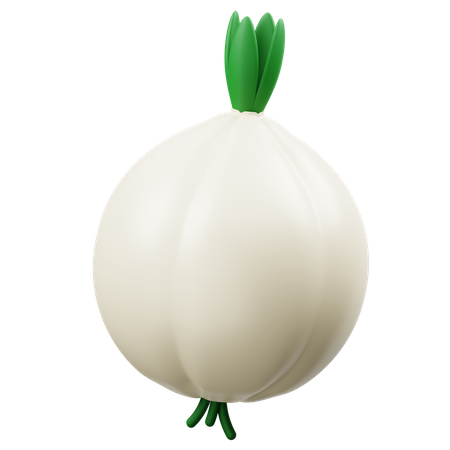 White Onion 3D Icon
