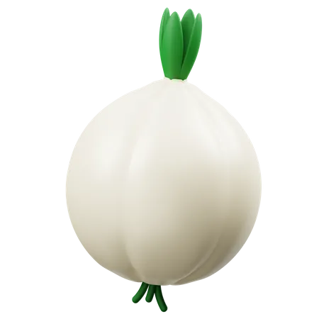 White Onion  3D Icon