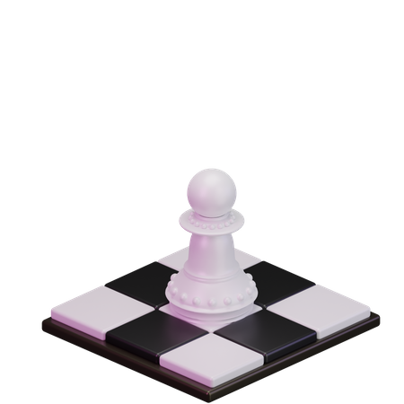 White pawn 3D Icon
