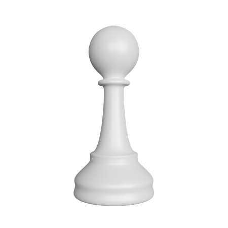 White Pawn Chess Piece  3D Icon