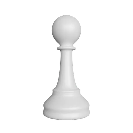 White Pawn Chess Piece  3D Icon