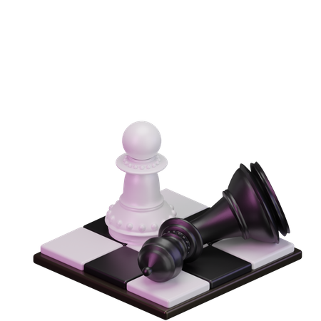 White pawn kill Black Bishop  3D Icon