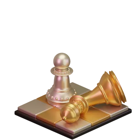 White pawn kill Black Bishop  3D Icon