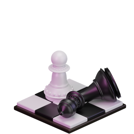White pawn kill Black Bishop 3D Icon