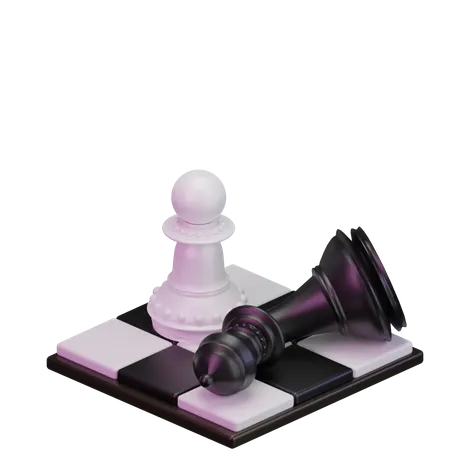 White pawn kill Black Bishop  3D Icon
