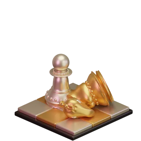 White pawn kill Black Knight  3D Icon