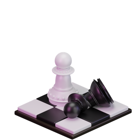 White pawn kill Black pawn  3D Icon