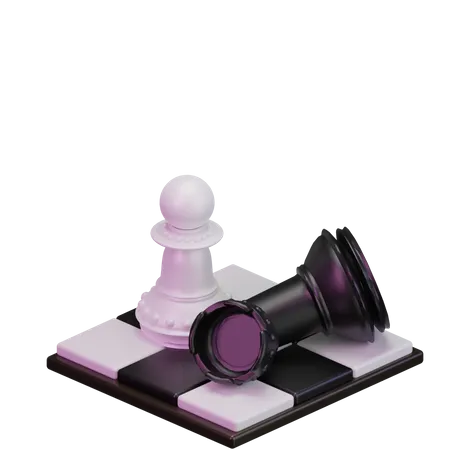 White pawn kill Black Rook  3D Icon