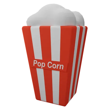 White Pop Corn  3D Illustration