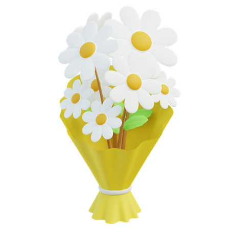 White Primrose Flowers  3D Icon