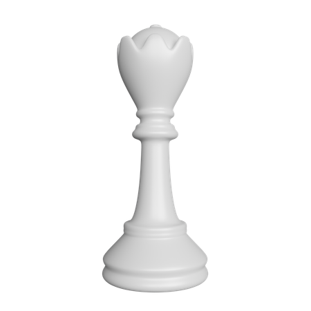 White Queen Chess Piece  3D Icon