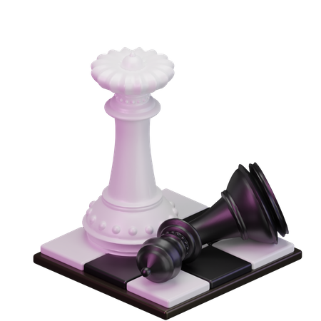 White Queen kill Black Bishop  3D Icon