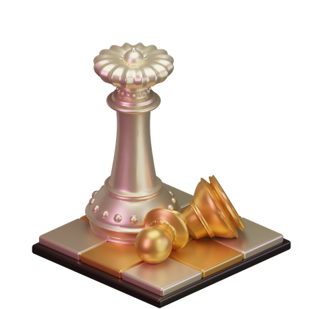 White Queen kill Black pawn 3D Icon