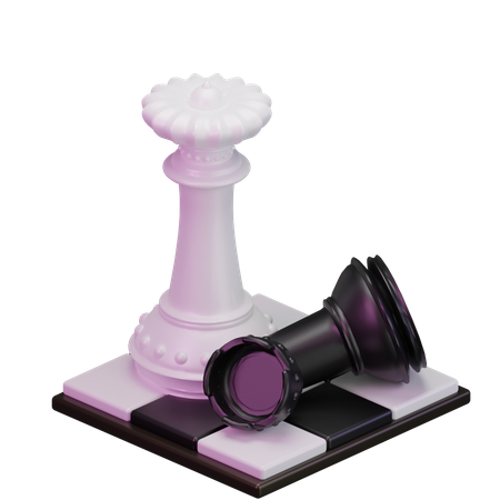 White Queen kill Black Rook  3D Icon