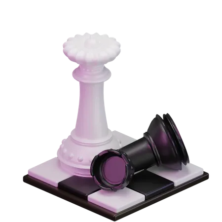 White Queen kill Black Rook  3D Icon