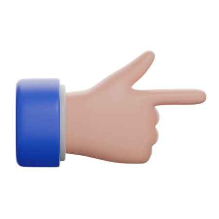White Right Pointing Backhand Index  3D Icon
