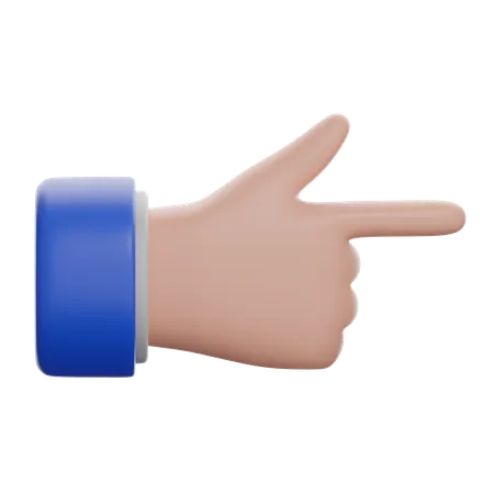 White Right Pointing Backhand Index  3D Icon