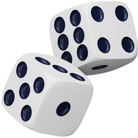 White Rolling Dice 3D Icon