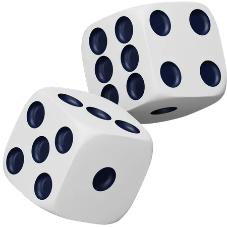 White Rolling Dice  3D Icon
