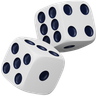 white rolling dice 3d logos