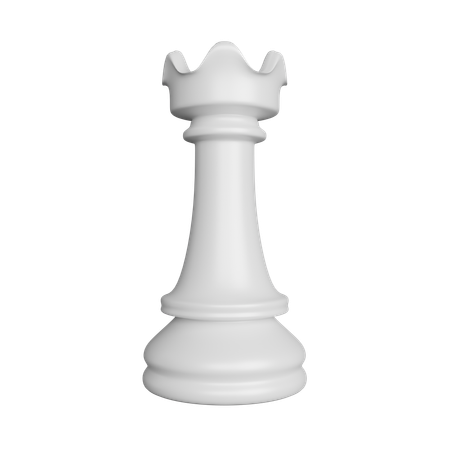 White Rook Chess Piece  3D Icon