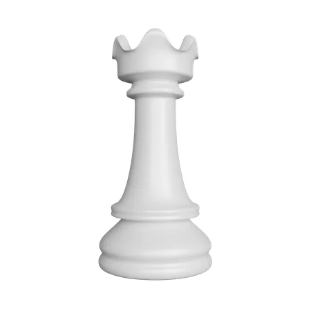 White Rook Chess Piece  3D Icon