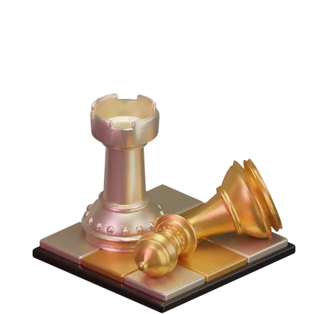 Premium Chess Gold Game 3 D Icon Pack 3D Icon
