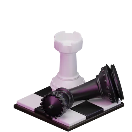 White Rook kill Black King  3D Icon