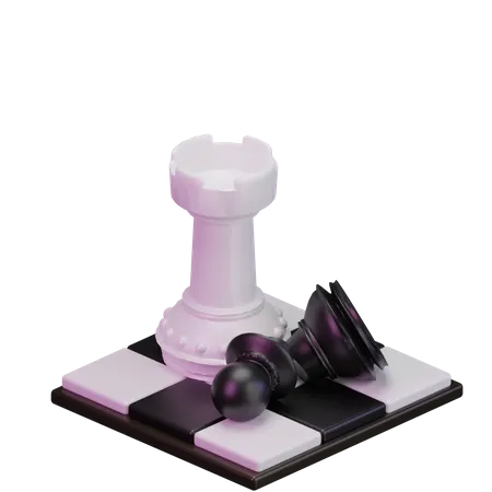 White Rook kill Black pawn  3D Icon