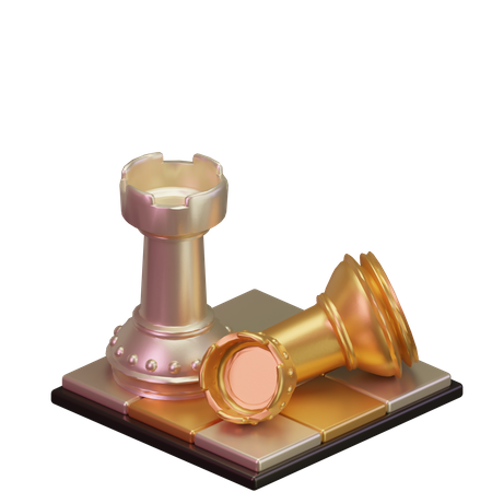 White Rook kill Black Rook  3D Icon