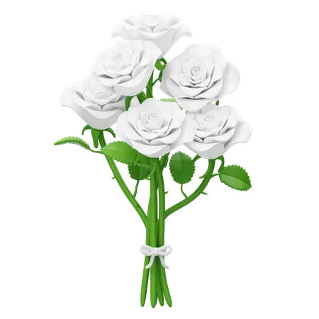 White Rose Bouquet  3D Icon