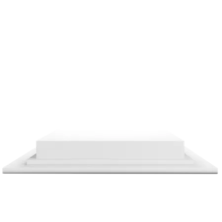 White Square Podium  3D Illustration